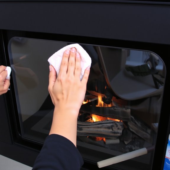 clean fireplace glass regularly