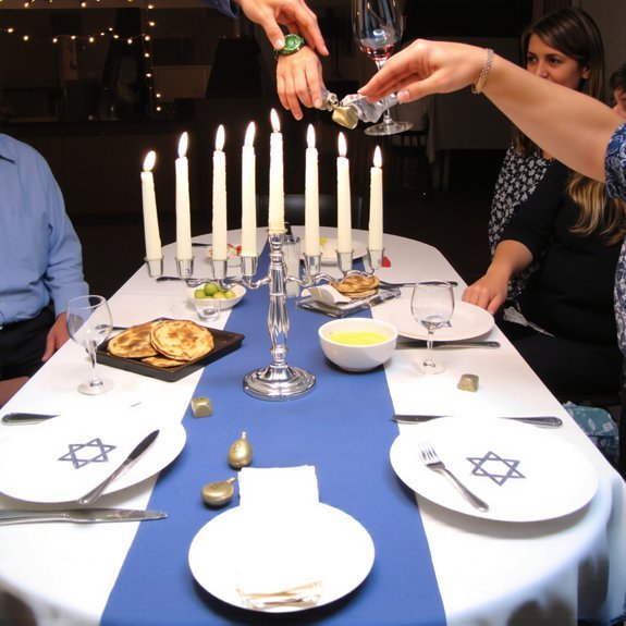 cozy menorah playful dreidel