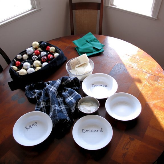 declutter through keep toss