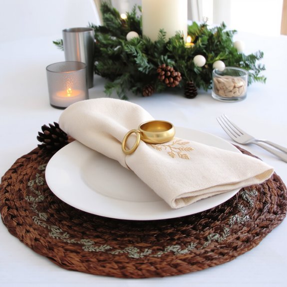 layered linens enhance table aesthetics