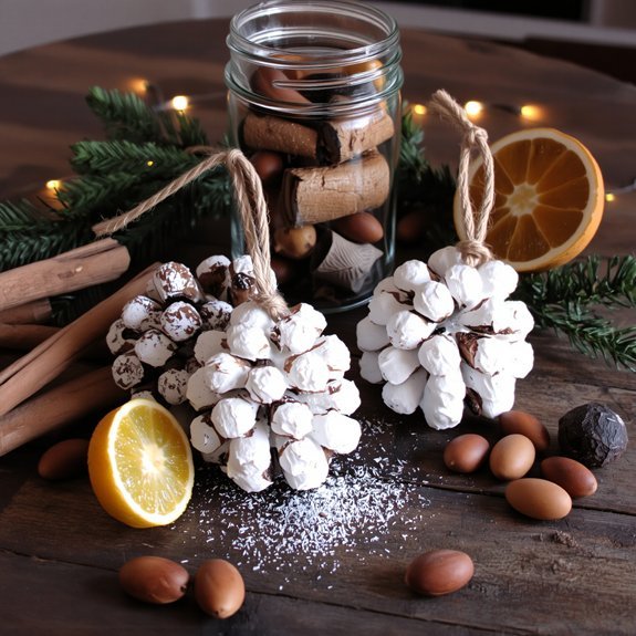 pinecone decorations with nature