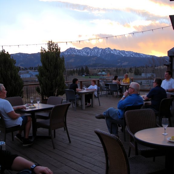 scenic sunset mountain dining