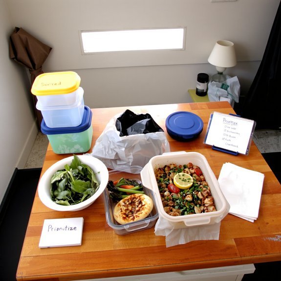 sort toss prioritize meals